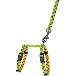 Шлея для котів та собак дрібних порід BronzeDog Urban Art Поп Арт з повідцем XXS 15-23 см