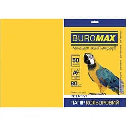 Папір кольоровий Buromax Intensiv А4 50 аркушів жовтий (BM.2721350-08)