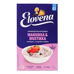 Набір каша швидкого приготування Elovena полуниця та чорниця 240 г (40 г х 6 шт.) - мініатюра 2