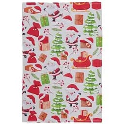Рушник вафельний Прованс Санта на білому 30х50 см (35700)