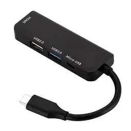 Хаб Usb 4You Hub Type-C hi-speed 2xUsb + 4K HDMI + MicroUsb чорний - мініатюра 4