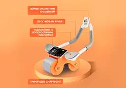 Ролик для пресу EasyFit зі зворотним механізмом та лічильником - мініатюра 5
