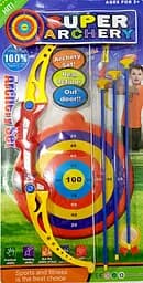 Лук 57см, стріли-присоски 3шт, мішень, AY189-1 на листі 64-33-4см (6903161271019) Червоний