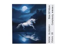 Алмазна мозаїка за номерами Єдиноріг 60651, 30x40 см