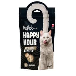 Ласощі для котів Reflex Plus Happy Hour з лососем та колагеном проти старіння 60 г