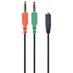 Кабель Gembird Cablexpert CCA-418, Аудіо 3,5mm(джек) 4pin мама /2x3,5 тато 3pin стерео