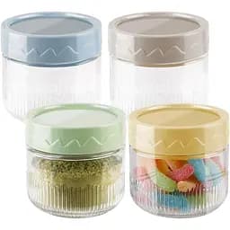 4 упаковки банок Mason по 8 унцій з кришками, скляна банка з гвинтовою кришкою, скляні банки з герметичними кришками для вівса