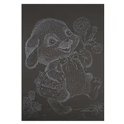 Гравюра А5 Зайка на прогулке ГрА5с-23 эконом-вариант в пакете 21 х 14,8 см