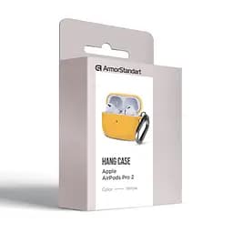 Силіконовий чохол для навушників Apple AirPods Pro 2 2022, Hang Case, жовтий, ультратонкий захисний кейс товщиною 2 мм, захист від подряпин, пилу та ударів, компактний, з карабіном для кріплення, ArmorStandart (ARM68593) - мініатюра 8