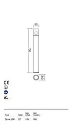 Стовпчик FRED ST H75 E27 1x max.20W IP54 DB(4.1.1) Redo 90048 - мініатюра 3