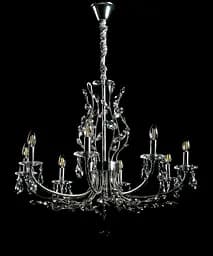 Класична люстра-свічка Splendid Ray L9031/8 (silver) хром, 8 ламп, Ø80 см