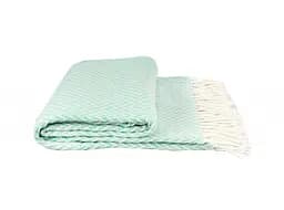 Плед бавовняний Vladi Валенсія Антоніо 140х200 біло-м'ятний