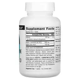 Жироспалювач Source Naturals Acetyl L-Carnitine & Alpha Lipoic Acid 650 mg, 60 таблеток - мініатюра 2