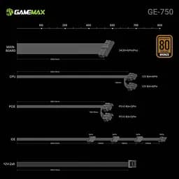 Блок живлення GameMax GE-750 750W 80+ Bronze (GE-750) - мініатюра 8