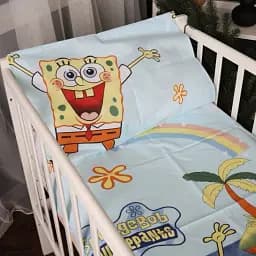 Наволочка MirSon Бязь 17-0684-1 Spanch Bob 50х50 см блакитна (2200010433500)