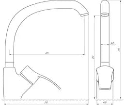 Змішувач для кухні Globus Lux GLQU-0203S-BIG-7-White Білий - мініатюра 3