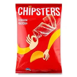 Набір чипсів Chipster's зі смаком бекону + зі смаком сметани та зелені  200 г (2 шт. х 100 г) - мініатюра 2