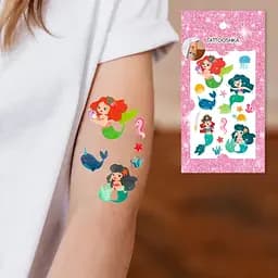 Тату тимчасове в наборі Русалочки з блискітками Tattooshka WS-E046 Різнокольоровий shop (5805800012513) - мініатюра 3