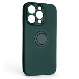 Силиконовый чехол для Apple iPhone 14 Pro, Icon Ring, зеленый, панель-накладка, с кольцом-подставкой на 360°, противоударный, возможность использования магнитных держателей, ArmorStandart (ARM68713)