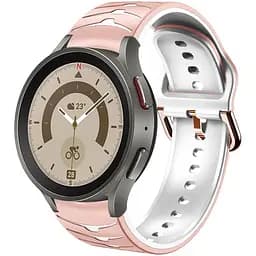 Ремешок для Samsung Galaxy Watch 4 Classic 42mm - розово-белый ширина крепления 20мм силикон Watchbands Scales (W18-3WB66902667)