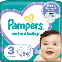 Підгузки Pampers Active Baby Розмір 3 (6-10 кг) 54 шт.