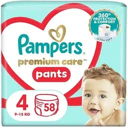 Подгузники Pampers Premium Care Pants Maxi Размер 4 (9-15 кг), 58 шт (8001090759993)