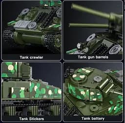 Конструктор танк на радіокеруванні Mould King M4 Sherman Tank  Technik військова техніка для дорослих та дітей 950 деталей - мініатюра 4