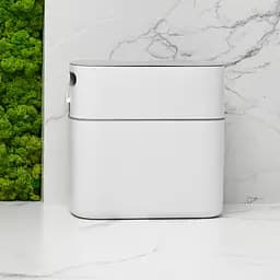 Відро для сміття МВМ My Home з кришкою вузьке 325x150x320 мм (BIN-22 12L WHITE/GRAY) - мініатюра 8