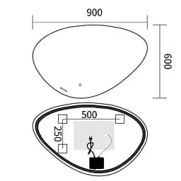 Дзеркало Mixxus Premium Diverse MA01-90x60-Reverse MP6633 - мініатюра 4