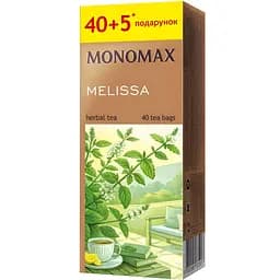 Чай зелений Monomax Melissa з мелісою в пакетиках 67.5 г (45 шт. х 1.5 г)