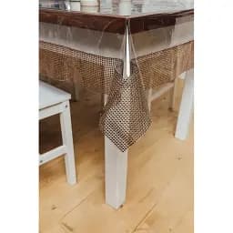 Скатерть силиконовая с коричневой стразовой лентой 330х190 см