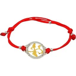 Браслет из текстиля Qvaliz с серебряными вставками. 805-00771