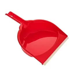 Совок пластиковый для мусора с резиновой насадкой 33 см, Господар Красный 85994