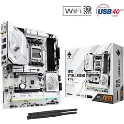 Материнська плата ASRock X870 Steel Legend WIFI (AM5/X870, 4xDDR5, 2xPCIex16, HDMI/USB4, 4xSATA, 3xM.2, 2.5GLan, ATX) - мініатюра 5