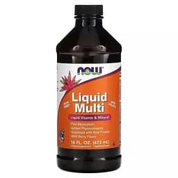 Рідкі мультивітаміни та мінерали смак лісових ягід Liquid Multi Now Foods 473 мл