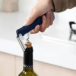 Універсальна відкривачка консервний ніж зі штопором металевий 3 в 1, Kitchen Master Синій 87725 - мініатюра 5