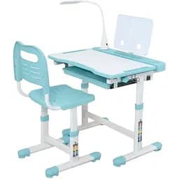 Парта Bambi M 5068-12 регулируемая высота, подставка для книги, лампа светло-голубая