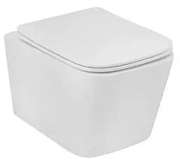 Унитаз подвесной безободковый Kroner Eifel WHI483429 TORNADO с сиденьем (KE483429WHIT) (CV032966)