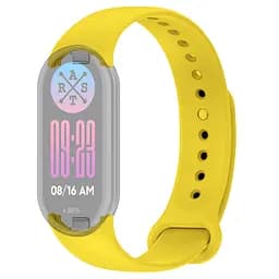 Силіконовий ремінець для фітнес браслетів Xiaomi Mi Band 8 Smart Band 9/10, Silicone, yellow, зі зручною застібкою, на фітнес трекер та смарт годинник, ArmorStandart (ARM86917)