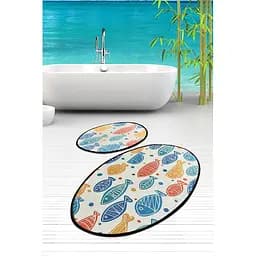 Набір килимків для ванної кімнати Chilai Home Fish Colorful Djt 60 x 100 + 50 x 60