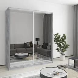 Шкаф-купе двухдверный MebelStar Комбо AL 2 Зеркала 180x60x210 см Бетон (MBS-2813)