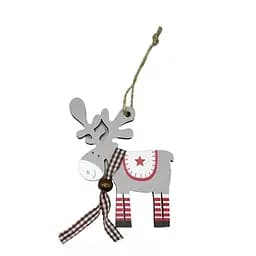 Підвіска новорічна дерев’яна Олень, 9.5 см (В асортименті)