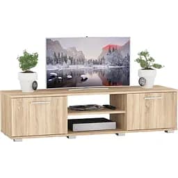 Тумба під телевізор Flamecame з дверцями з ДСП II K-12 Дуб сонома