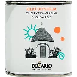Олія оливкова DeCarlo Olio di Puglia Extra Virgin металева пляшка 100 мл