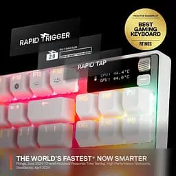 Клавіатура SteelSeries Apex Pro TKL Gen 3 UA HyperMagnetic OmniPoint 3.0 OLED White (64898) - мініатюра 6