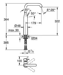 Essence Одноважільний змішувач для раковини XL-Size (24170KF1) - мініатюра 4