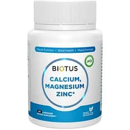Вітамінно-мінеральний комплекс Biotus Кальцій, Магній, Цинк + Вітамін D3 60 капсул