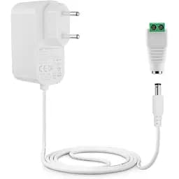 Адаптер Lonnky 12 В 2 А, білий, з гніздовим роз'ємом та кабелем 1,8 м - ідеально підходить для комп'ютерів, принтерів