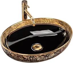 Умывальник Rea Margot 52x40 black gold (REA-U8978)