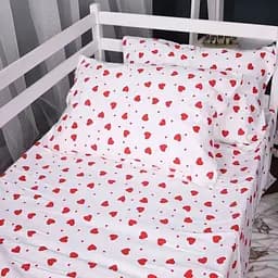 Комплект постільної білизни MirSon Фланель 015 Love білий 110х140 см (2200009652592) - мініатюра 3